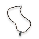 Vintage 90s Handcrafted Wooden Beaded Necklace Tribal Pendant Boho Surfer Unisex Brown Photo 0