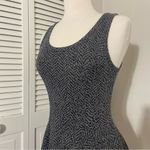 EXPRESS Fitted Circle Skirt Dress Knit Texture Black Grey Small S Photo 2