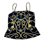 J. McLaughlin Reyna Navy Printed Peplum Tankini Swim Top, Sz XS Photo 0