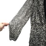 Ba&sh Robe Ezra Noir Black White Mini Dress Ruched Chiffon Womens 3 US Large Photo 4