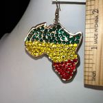 Gold Tone and Fully Encrusted Sparkle Crystal Africa Earrings‎ Photo 5