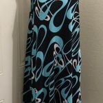 Blue black sleeveless 2000s aline shift dress retro vibe Measurement in pics Size M Photo 0