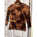 Wet Seal 026-006 Petite Small Tiger Print Sparkles Brown 3/4 Sleeve Shirt Photo 1
