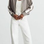 Everlane The Dream Zip-Up Side Stripe Sporty Knit Crop Jacket In Clay XS Photo 2