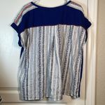 Style & Co  Navy Embroidered Short Sleeve Scoop Neck Top Size XXL EUC #0655 Photo 8