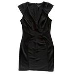 Topshop  black ribbed bandage bodycon mini dress size 8 Photo 1