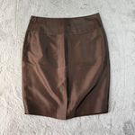 Isaac Mizrahi Pencil Skirt Silk Career Office Brown Skirt Sz 8 Career Minimalist Photo 5