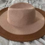 Urban Outfitters NWT  Moss Beige Colorblock Wide Brim Summer Fedora Hat, one size Photo 0