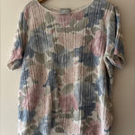 Blair  Vintage 90’s Pastel Terrycloth Knit Floral Top Photo 0