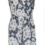 ENFOCUS STUDIO Elegant Navy and White Floral Midi Dress Blue Size 8 Photo 0