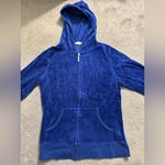Zenana Outfitters  | zip up hoodie blue velvet Photo 1