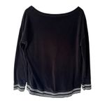 Victoria's Secret Victoria Secret Black Velour Top Striped Hem Women’s Size Medium Y2K Holiday Photo 1