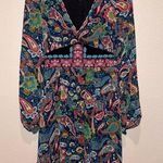 Flying Tomato Anthropologie  Embroidered Waist Paisley Boho Chiffon Dress Size S Photo 0