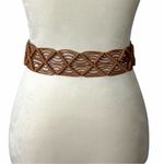 Boho Western Brown Cognac Braided Macramé Fringe Belt Women’s Size Small Medium Photo 2