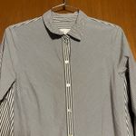 J. Jill Woman's Striped Casual Button Down Petite Dress Shirt Size XSP Gray Photo 1