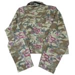 POL Camo Floral Cropped Denim Jacket Women’s Size M – Military Utility Style Photo 2