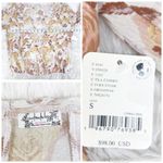 Free People INTIMATELY Cream Floral Print Bell Sleeve Bodysuit Bohemian Small Photo 12