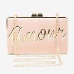 BCBGMAXAZRIA Satin Blush Amour Clutch Photo 0