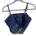 Aerie Festive Lace Longline Blue Padded Bralette Medium DD Photo 2