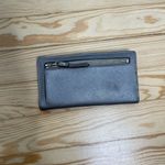 Kate Spade CLASSIC  Bifold Snap Wallet W/ Zipper‎ Gold Hardware 7" x 4" Blue Gray Photo 1