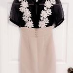 Japanese Kawaii Gyaru Black Pinkl Flower Lace Polka Dot Ruffle Mini Dress Photo 5