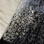 Y2K vintage Black grey leopard print shimmer tank top Size medium Photo 3