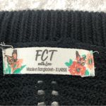 FCT Women's XL Black Tan Chevron Knit Retro 70s Style Sweater Photo 2