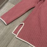 Wall Flower  large quilted waffle knit pullover peach white Photo 1