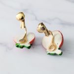 Vintage Clip On Earrings Cartoon Tomato? Earrings Photo 3