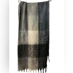 Lucky Brand Checkered Woolen Throw - Black, Gray, Cream Photo 1