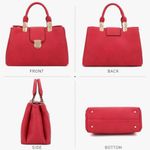 DASEIN Red Statement Handbag Purse Shoulder Bag with Bright Gold Brass Hardware Photo 15