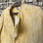 CAbi  Daisy Yellow rough woven tweed crop blazer jacket SMALL Photo 1