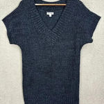 st. john's bay  sweater dress womens large blue short sleeve v neck‎ pullover knit Photo 0