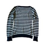 BCBGMAXAZRIA BCBGMAXAZIRA black and white stripe v neck sweater size large Photo 1