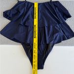 J.Crew Navy Blue Tiered Strapless or Spaghetti Strap One Piece Swimsuit Size 4 Photo 6