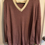 Lovely Melody Mauve Waffle Knit V Photo 0