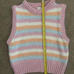 Top Shop Pastel Stripe Chunky Knit Sweater Vest Photo 10