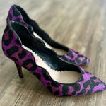 Betsey Johnson  Women's Purple Leopard Print Pumps Pointed Toe Size 9 Photo 0