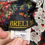 Vintage Breli II Dress Navy Blue Red Floral Size M Lace Collar Midi Belt Pleated Size M Photo 4
