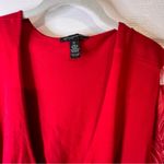 Alfani NWT  rich red wrap style sweater with chiffon printer bell sleeves size 3x Photo 3