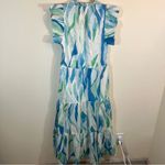 Elan  Women’s Blue Green Ruffle Midi Dress Small NWT Photo 10