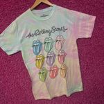 The Rolling Stones Hot Lips Pop Art Rock Pastel Tie Dye M Photo 2