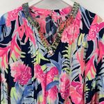 Lilly Pulitzer Ariele Romper High Tide Navy Tropicolada Floral Print Size XS Photo 3