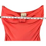 Rhapsody  Y2K Strapless Dress Womens M Orange Bandeau Stretch Shark Bite Coquette Photo 7
