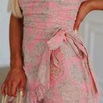 Olivaceous pink paisley ruffle strapless romper Photo 0