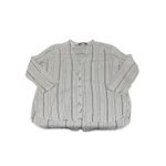 ZARA  White Metallic Striped Cotton Blend Button Down Flowy Top Large Lightweight Photo 3