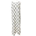 Liz Claiborne 100% Linen Black and White Plaid Maxi Dress Size 14W Photo 1