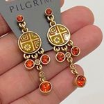 Pilgrim Gold/Orange Oriental Post Earrings Photo 1