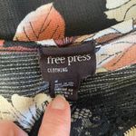 Free Press Clothing black pink floral off the shoulder short sleeve crop top M Photo 7