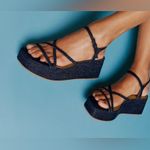Reformation NWOT Zolanda Platform Sandal in Dark Denim 9 Photo 0